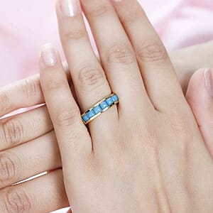 Sleeping Beauty Turquoise 1.96 ctw Ring in 18K Vermeil Yellow Gold Over Sterling Silver (Size 11.5)
