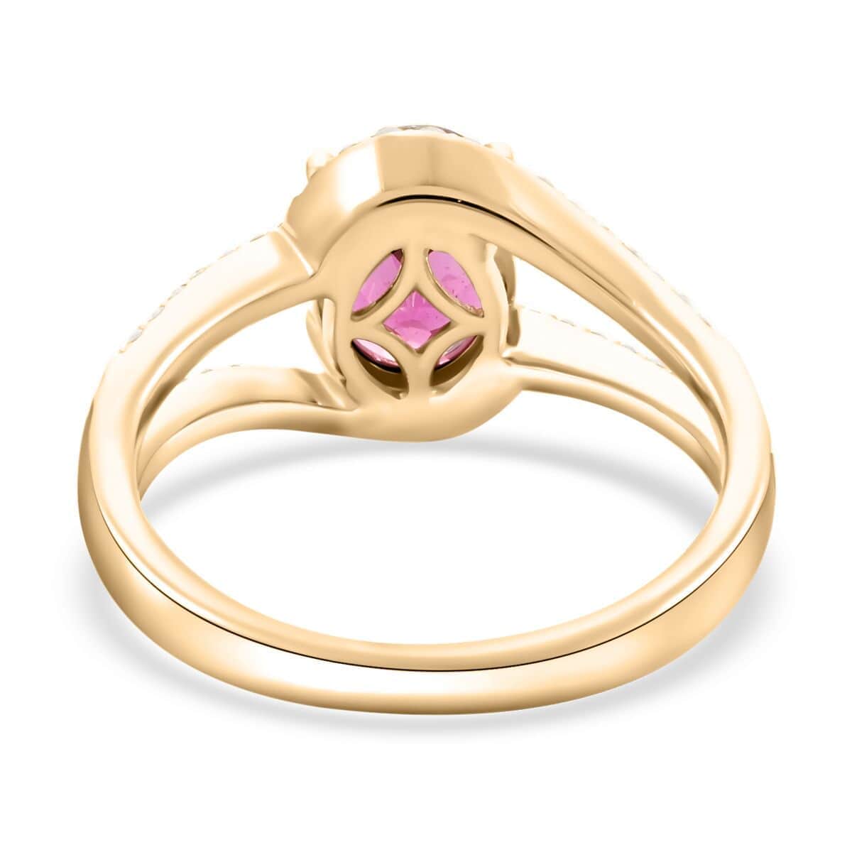 10K Yellow Gold AAA Purple Garnet , White Diamond I2 Ring , Gold Wt. 3.52 g 2.60 ctw (Size 6.5) image number 4