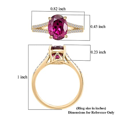 Certified & Appraised Luxoro 10K Yellow Gold AAA Radiant Ember Garnet and I2 Diamond Ring (Size 10.0) 2.50 ctw