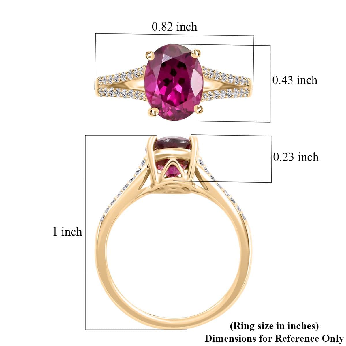 Certified & Appraised Luxoro 10K Yellow Gold AAA Radiant Ember Garnet and I2 Diamond Ring (Size 5.0) 2.50 ctw image number 5