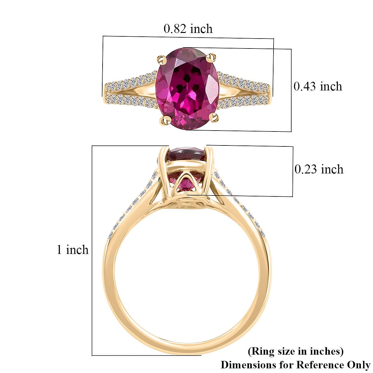 Certified & Appraised Luxoro 10K Yellow Gold AAA Radiant Ember Garnet and I2 Diamond Ring (Size 6.5) 2.50 ctw image number 5