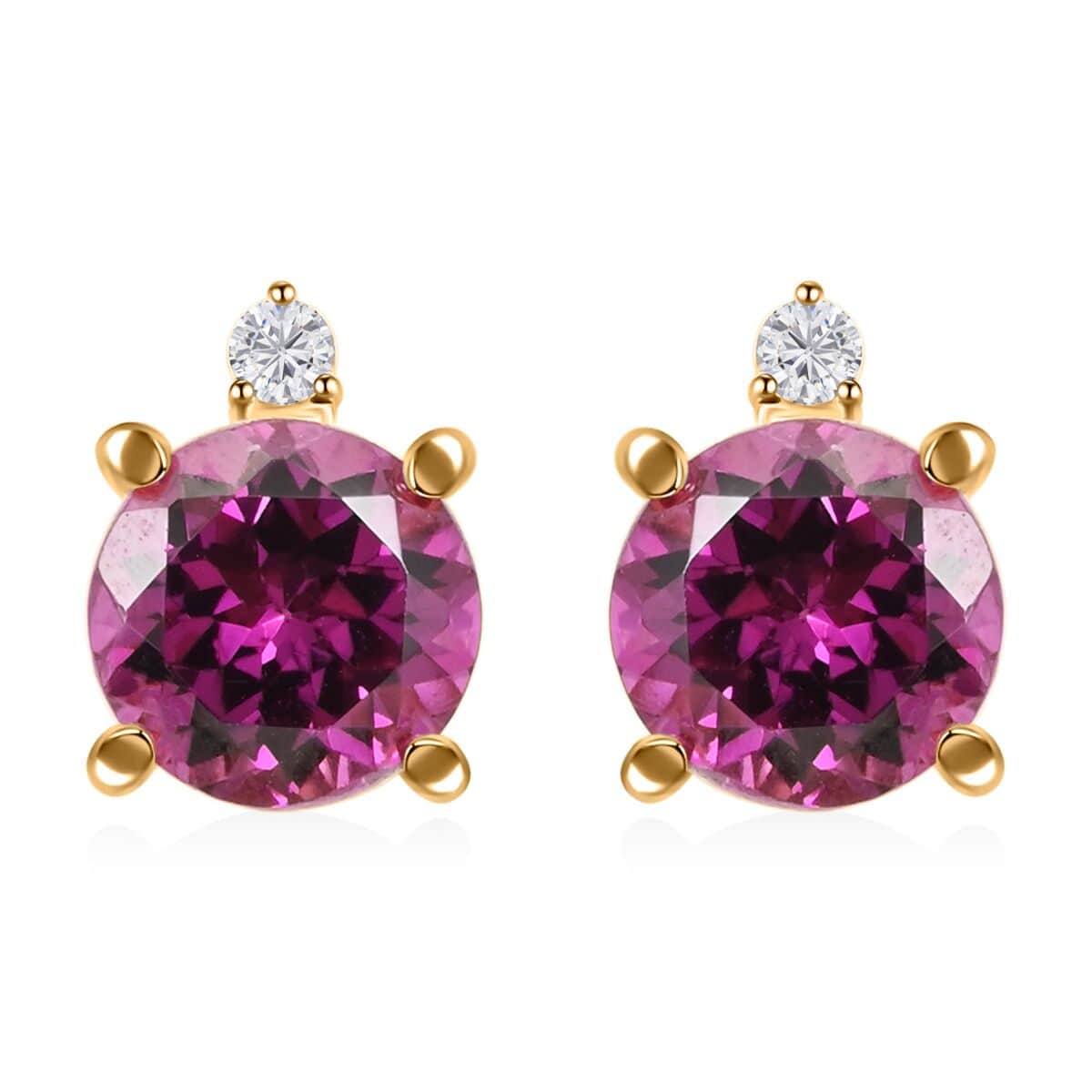 Certified & Appraised Luxoro 10K Yellow Gold AAA Radiant Ember Garnet and I2 Diamond Earrings 2.15 ctw image number 0