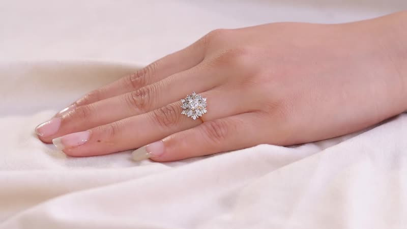 Moissanite Snowflake Ring in Vermeil YG Over Sterling Silver (Size 9.0) 0.60 ctw