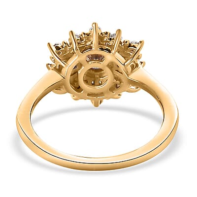 Moissanite Snowflake Ring in Vermeil Yellow Gold Over Sterling Silver (Size 6.0) 0.60 ctw