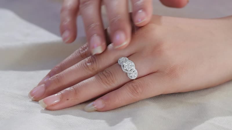 Moissanite Ring in Platinum Over Sterling Silver (Size 6.0) 1.00 ctw