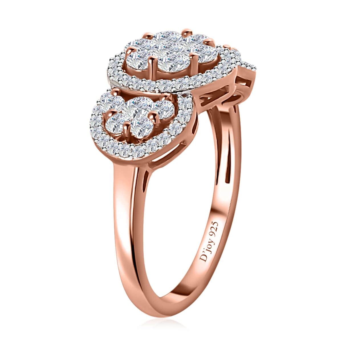 Moissanite Ring in Vermeil Rose Gold Over Sterling Silver (Size 6.0) 1.00 ctw image number 3