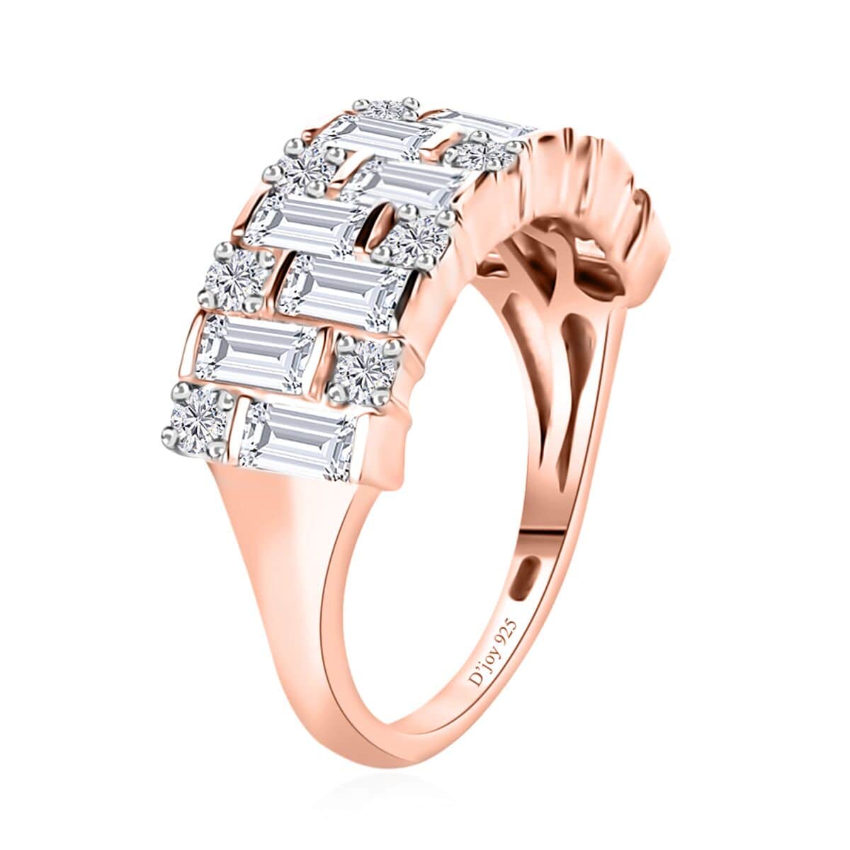 Moissanite Ring in Vermeil Rose Gold Over Sterling Silver (Size 6.0) 1.70 ctw image number 3