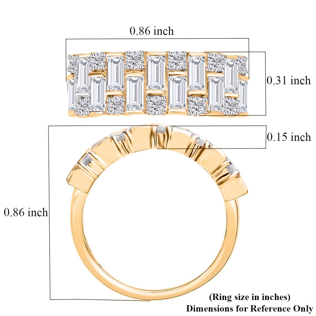 Moissanite Ring in Vermeil Yellow Gold Over Sterling Silver (Size 7.0) 1.70 ctw image number 5