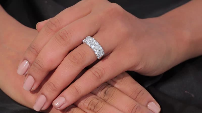 Moissanite 2.25 ctw Ring in Platinum Over Sterling Silver (Size 6.0)