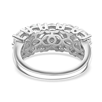 Moissanite 2.25 ctw Ring in Platinum Over Sterling Silver (Size 6.0)