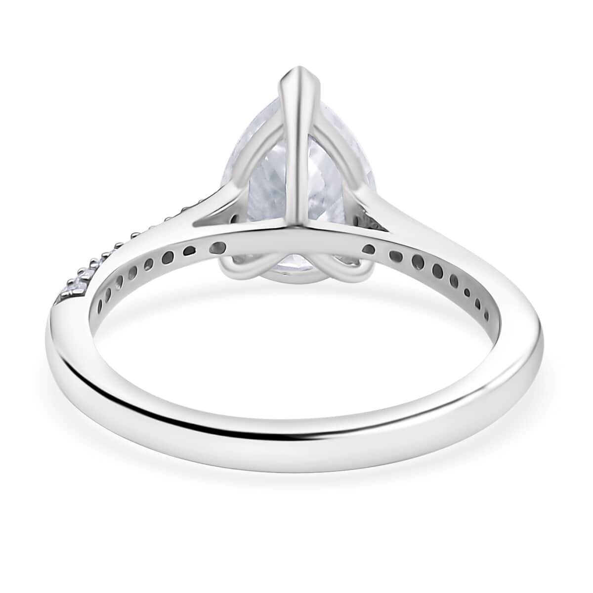 Moissanite 1.80 ctw Ring in Platinum Over Sterling Silver (Size 6.0) image number 4