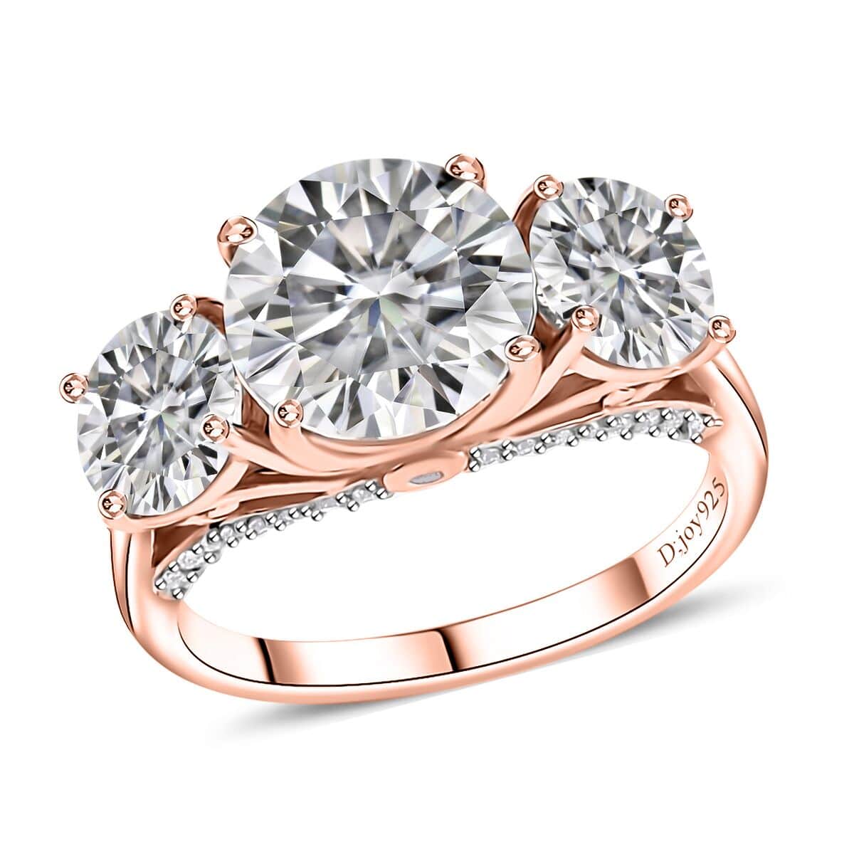 Moissanite Ring in Vermeil Rose Gold Over Sterling Silver (Size 6.0) 4.25 ctw image number 0