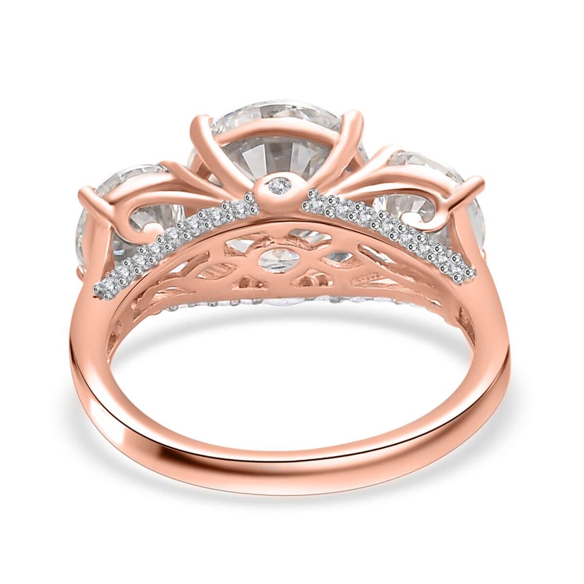 Moissanite Ring in Vermeil Rose Gold Over Sterling Silver (Size 6.0) 4.25 ctw image number 4