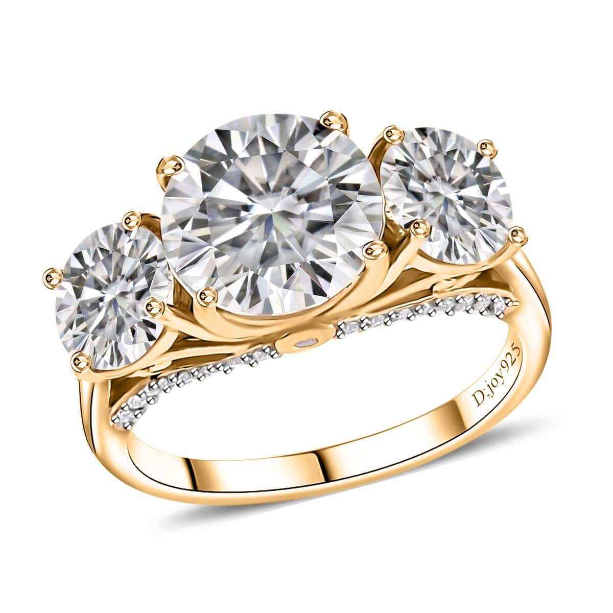 Moissanite Ring in Vermeil Yellow Gold Over Sterling Silver (Size 6.0) 4.25 ctw image number 0