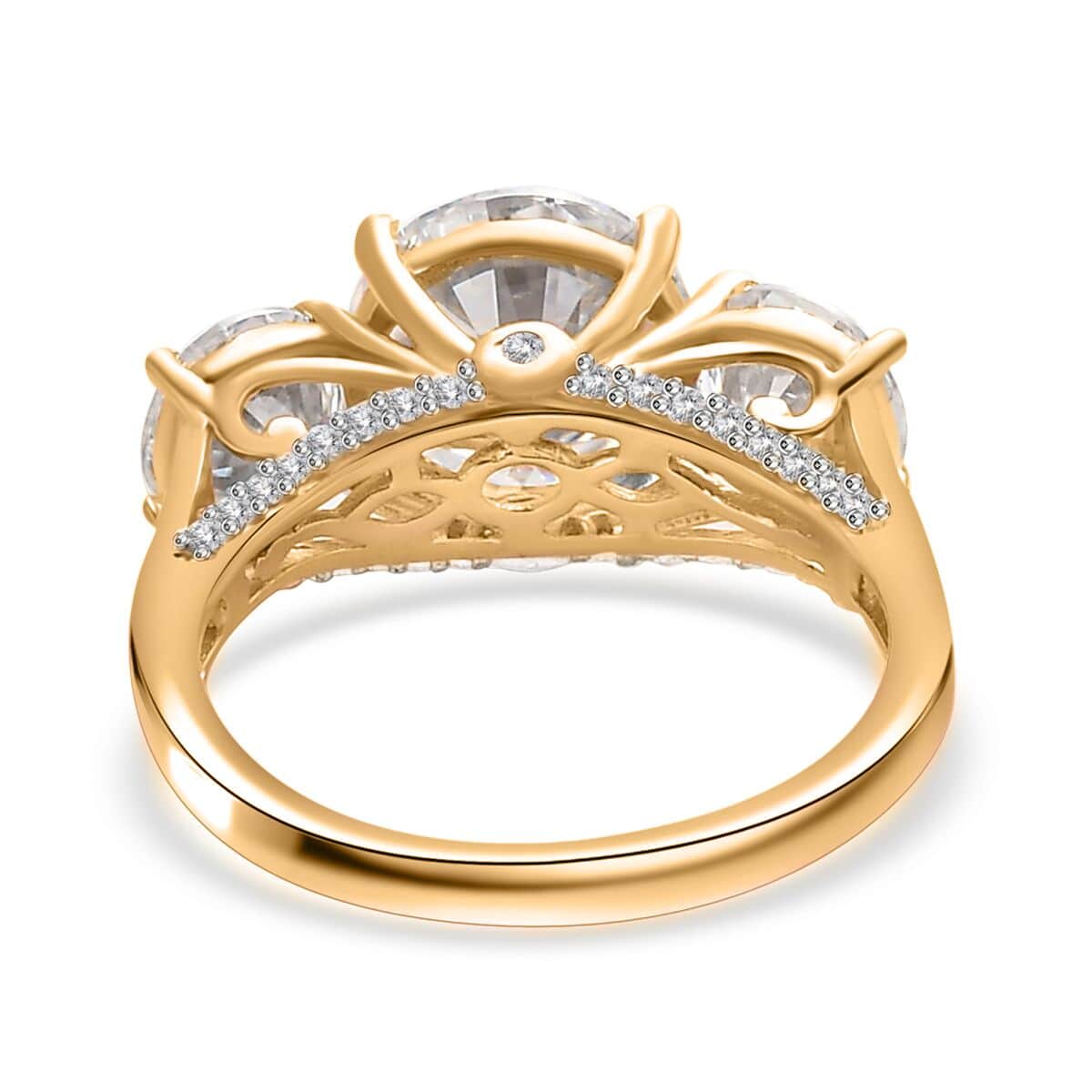 Moissanite Ring in Vermeil Yellow Gold Over Sterling Silver (Size 6.0) 4.25 ctw image number 4