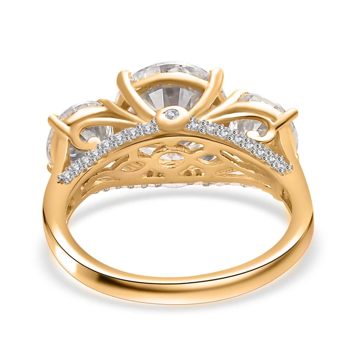 Moissanite Ring in Vermeil Yellow Gold Over Sterling Silver (Size 7.0) 4.25 ctw image number 4