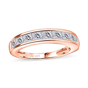 Moissanite 1.25 ctw Ring in Vermeil RG Over Sterling Silver (Size 9.0)