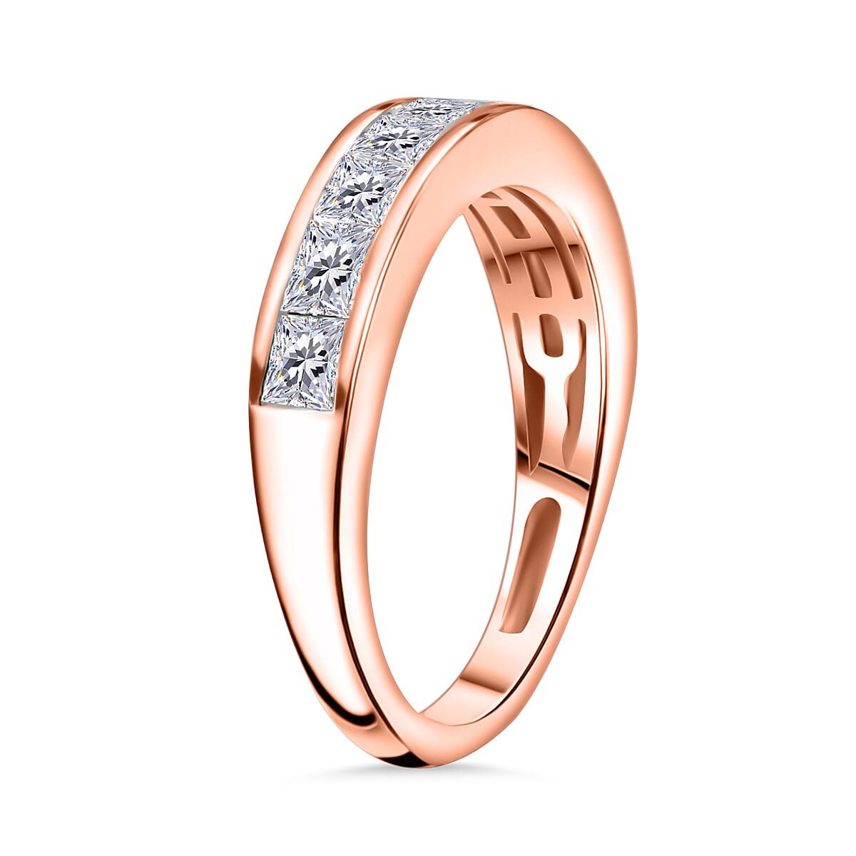 Moissanite 1.25 ctw Ring in Vermeil RG Over Sterling Silver (Size 9.0) image number 3