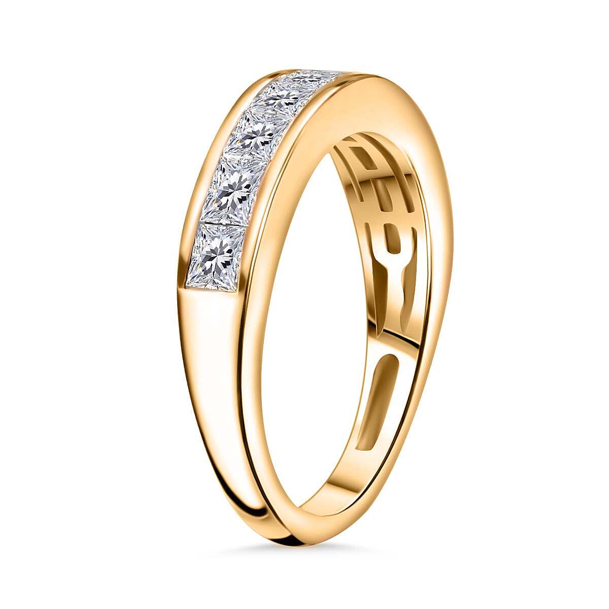 Moissanite 1.25 ctw Ring in Vermeil Yellow Gold Over Sterling Silver (Size 6.0)  image number 3