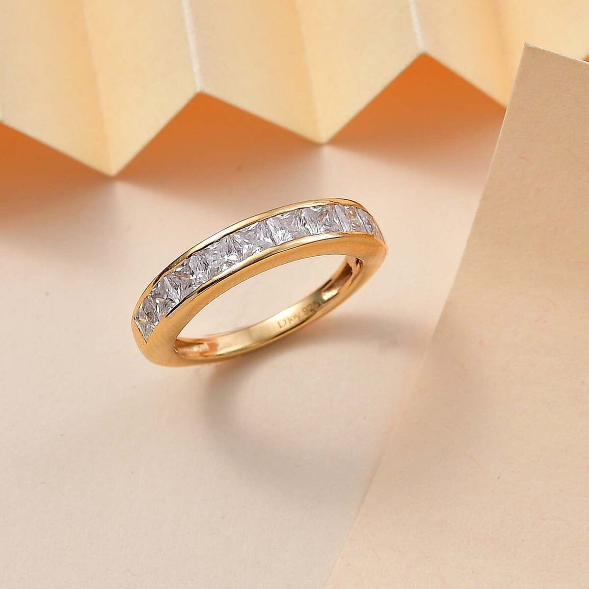 Moissanite 1.25 ctw Ring in Vermeil Yellow Gold Over Sterling Silver (Size 8.0)  image number 1