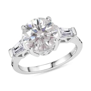 Mother’s Day Gift Moissanite Ring in Platinum Over Sterling Silver (Size 6.0) 3.40 ctw