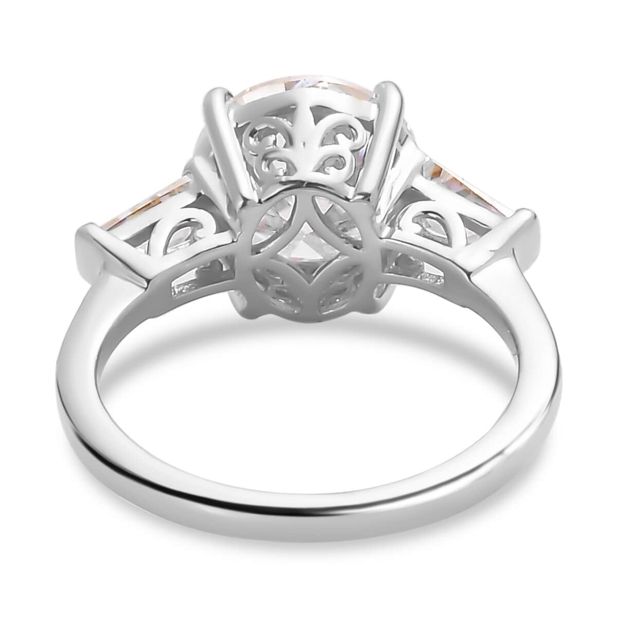Mother’s Day Gift Moissanite Ring in Platinum Over Sterling Silver (Size 6.0) 3.40 ctw image number 4