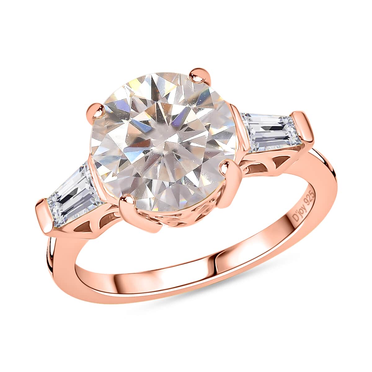 Moissanite Ring in Vermeil Rose Gold Over Sterling Silver (Size 6.0) 3.40 ctw image number 0