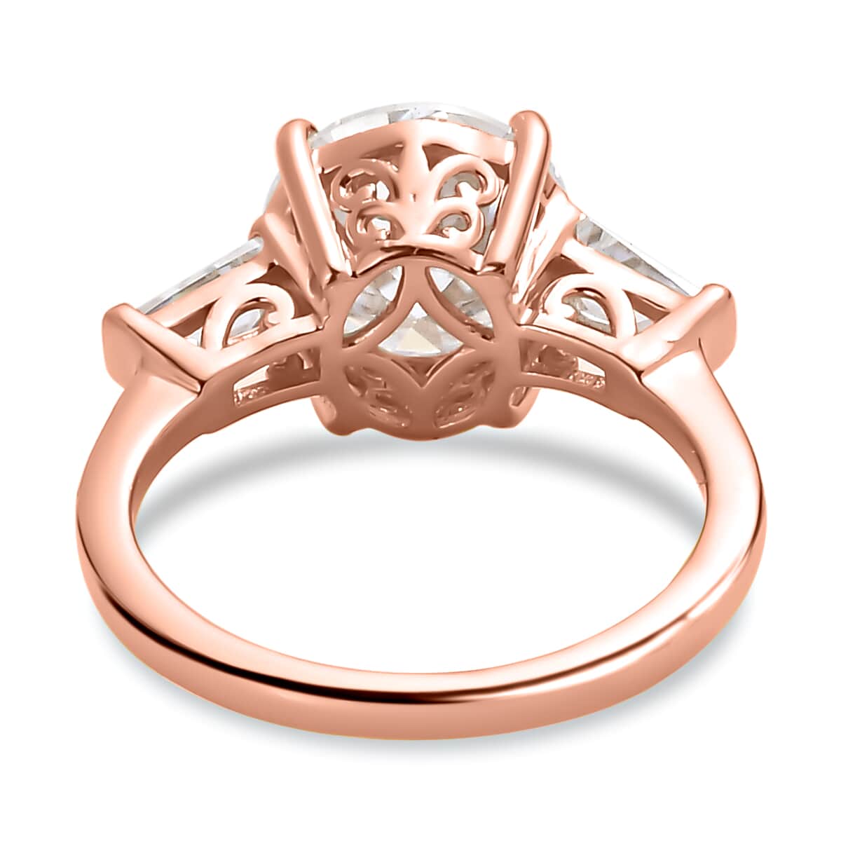 Moissanite Ring in Vermeil Rose Gold Over Sterling Silver (Size 6.0) 3.40 ctw image number 5