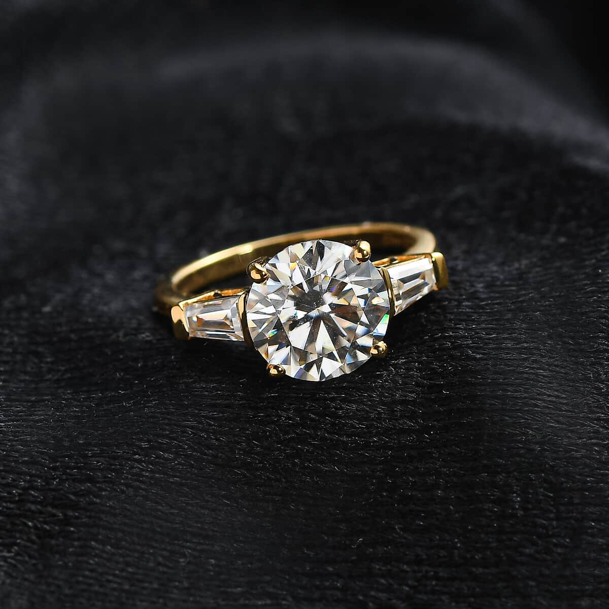 Moissanite Ring in Vermeil Yellow Gold Over Sterling Silver (Size 7.0) 3.40 ctw image number 1