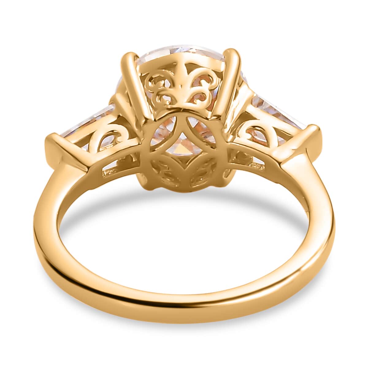 Moissanite Ring in Vermeil Yellow Gold Over Sterling Silver (Size 7.0) 3.40 ctw image number 4