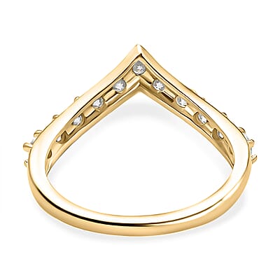 Moissanite 0.65 ctw Ring in Vermeil Yellow Gold Over Sterling Silver (Size 6.0)