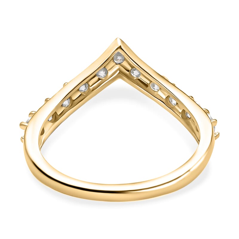 Moissanite 0.65 ctw Ring in Vermeil Yellow Gold Over Sterling Silver (Size 6.0)