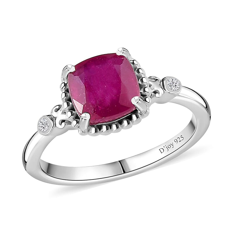 Niassa Ruby (FF) and Diamond Ring in Vermeil Yellow Gold Over Sterling Silver (Size 6.0) 2.50 ctw