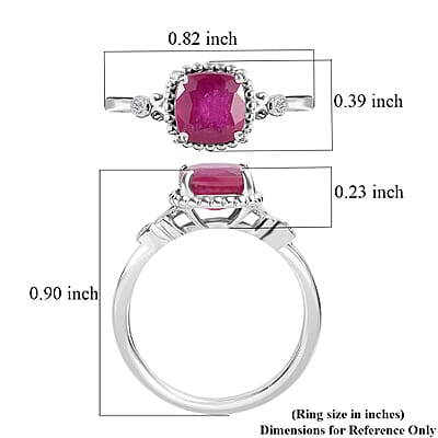 Niassa Ruby (FF) and Diamond Ring in Vermeil Yellow Gold Over Sterling Silver (Size 6.0) 2.50 ctw