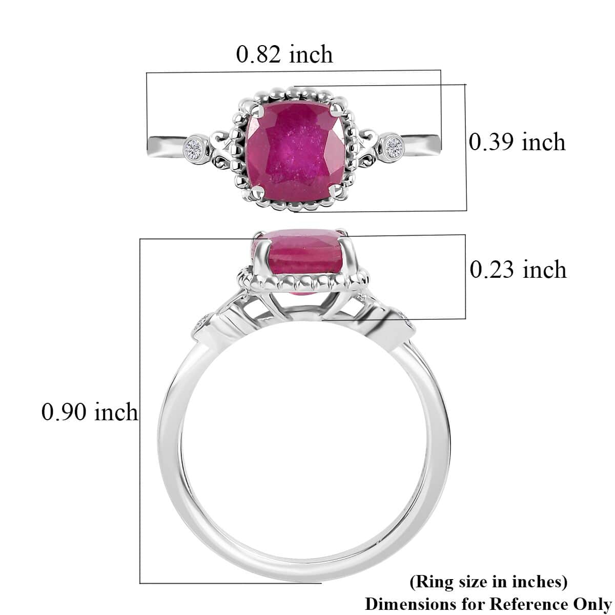 Niassa Ruby (FF) and Diamond Ring in Vermeil Yellow Gold Over Sterling Silver (Size 7.0) 2.50 ctw image number 5