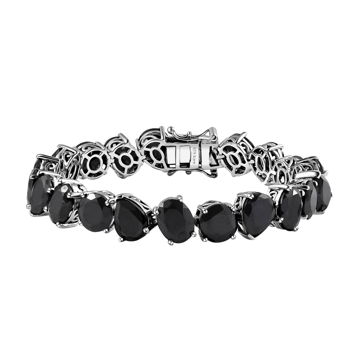 Karis Thai Black Spinel Bracelet in Platinum Bond (6.50 In) 47.85 ctw image number 0