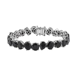Karis Thai Black Spinel 50.60 ctw Bracelet in Platinum Bond (7.25 In)