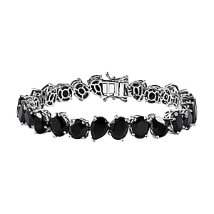 Karis Thai Black Spinel Bracelet in Platinum Bond (8.00 In) 56.70 ctw