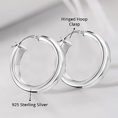 Hoop Earrings in Sterling Silver 4.85 Grams