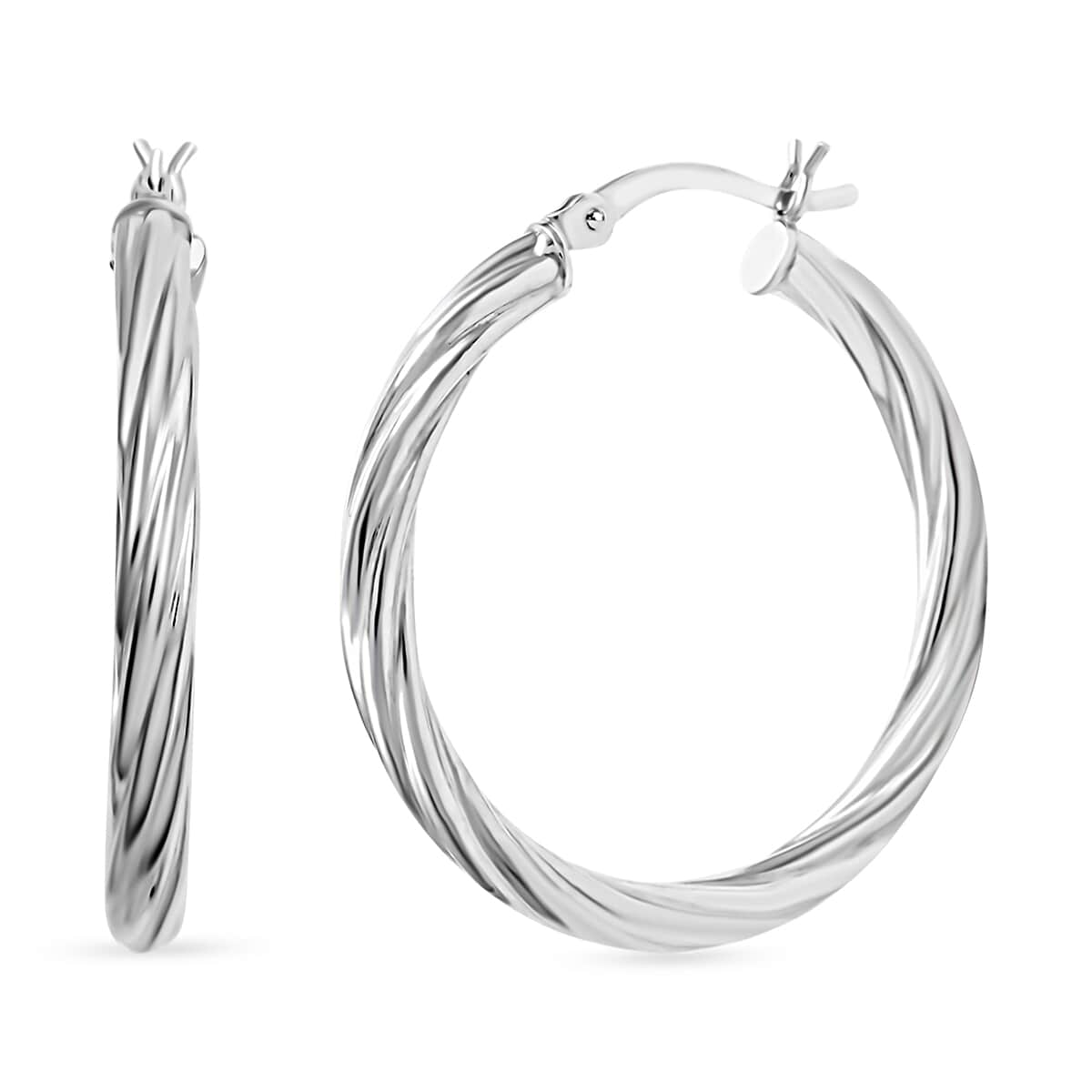 Sterling Silver Hoop Earrings 3.05 Grams image number 0