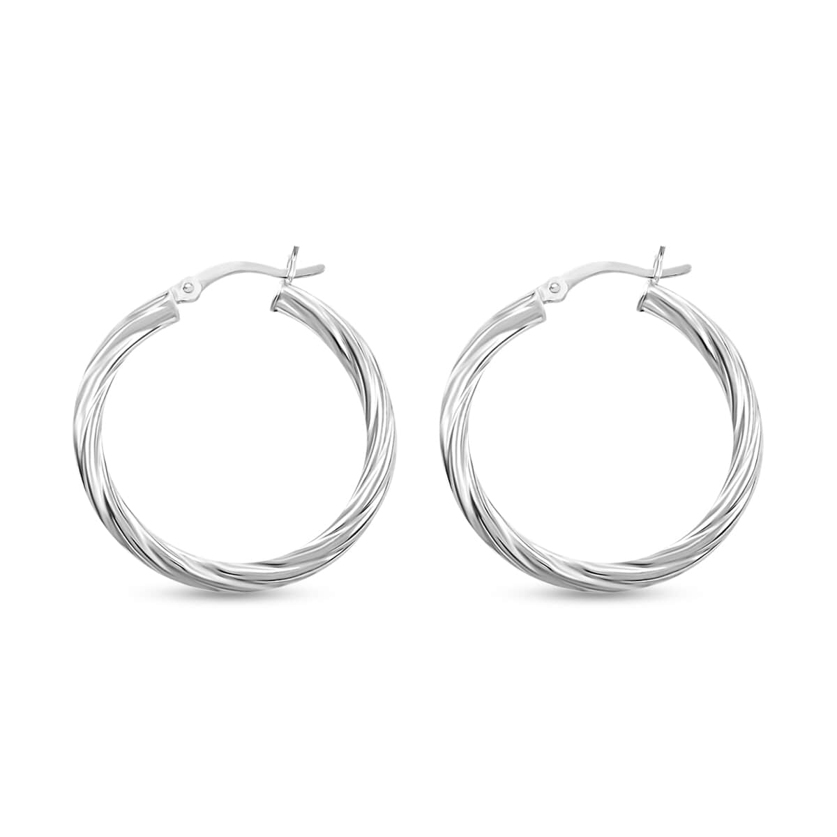 Sterling Silver Hoop Earrings 3.05 Grams image number 3