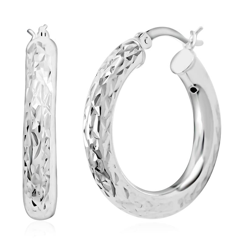 Sterling Silver Hoop Earrings 3.40 Grams