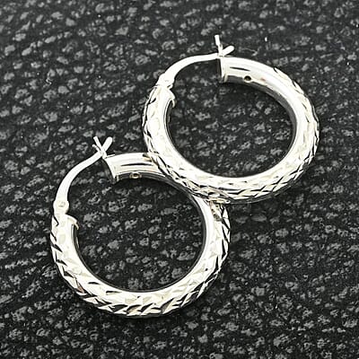 Sterling Silver Hoop Earrings 3.40 Grams