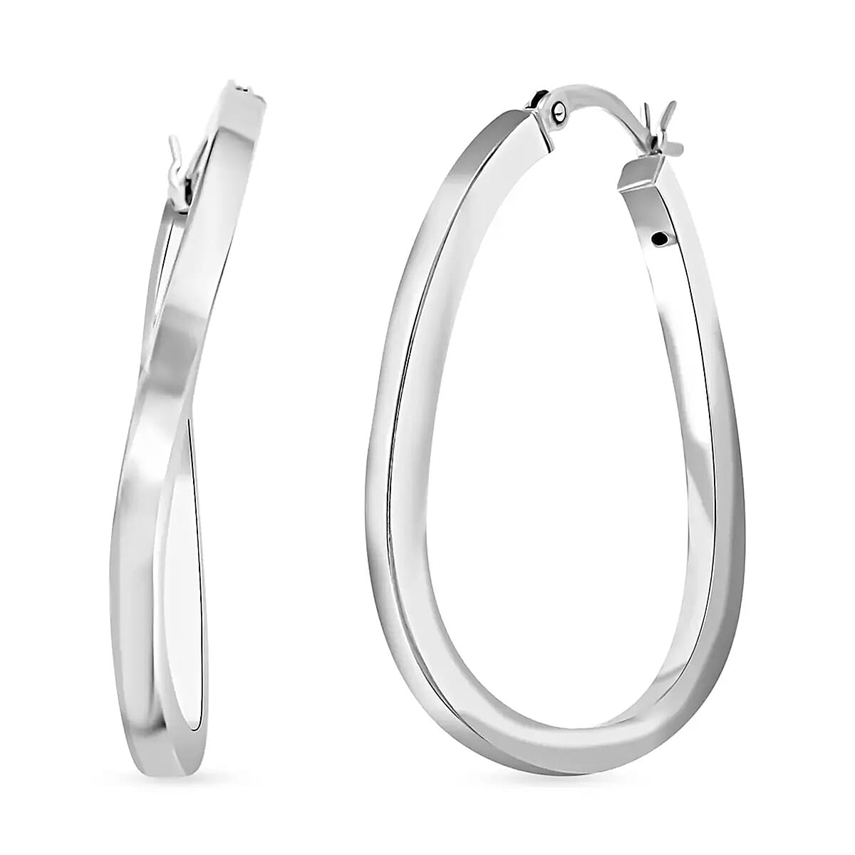 Sterling Silver Hoop Earrings 3.25 Grams image number 0