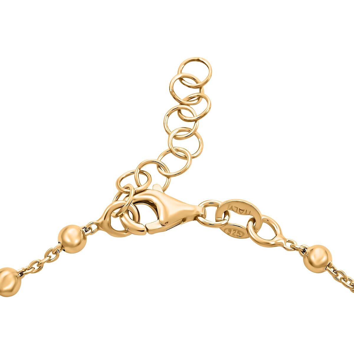 14K Yellow Gold Over Sterling Silver Virgin Mary & Crosses Beaded Rosary Bracelet (8.00 In) 10.15 Grams image number 3