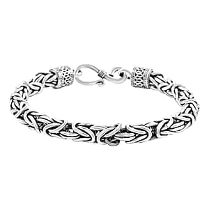 Sterling Silver Byzantine Chain Bracelet (8.00 In) 15.20 Grams