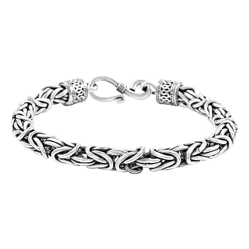 Sterling Silver Byzantine Chain Bracelet (8.00 In) 15.20 Grams