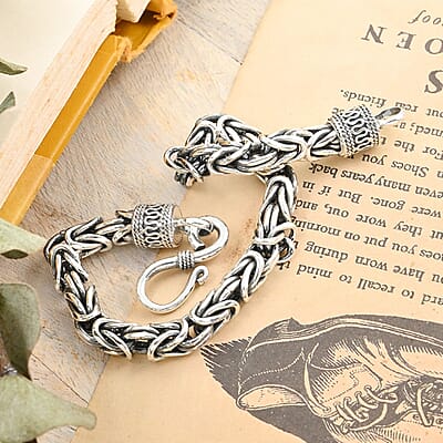 Sterling Silver Byzantine Chain Bracelet (8.00 In) 15.20 Grams