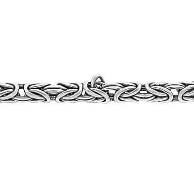 Sterling Silver Byzantine Chain Bracelet (8.00 In) 15.20 Grams