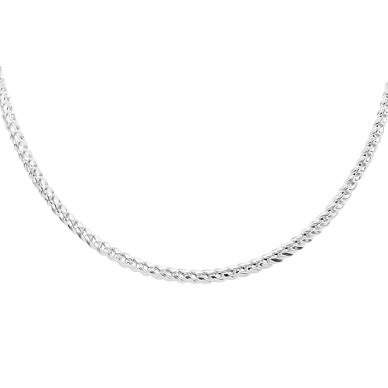 Sterling Silver Flash 3.50mm Rounded Franco Chain Necklace 18 Inches 12.7 Grams